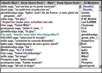 Discussion de début de soirée sur le Chat Zikweb du site RTL...